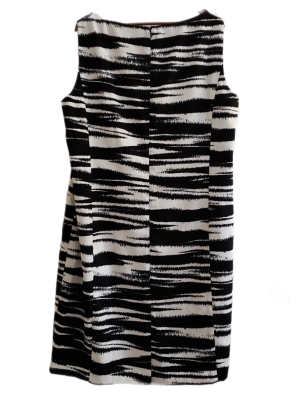 Jones Studio Zebra Print Sleeveless Shift Dress, Filly Lined in Plus Sz 20W/2X - Picture 7 of 17